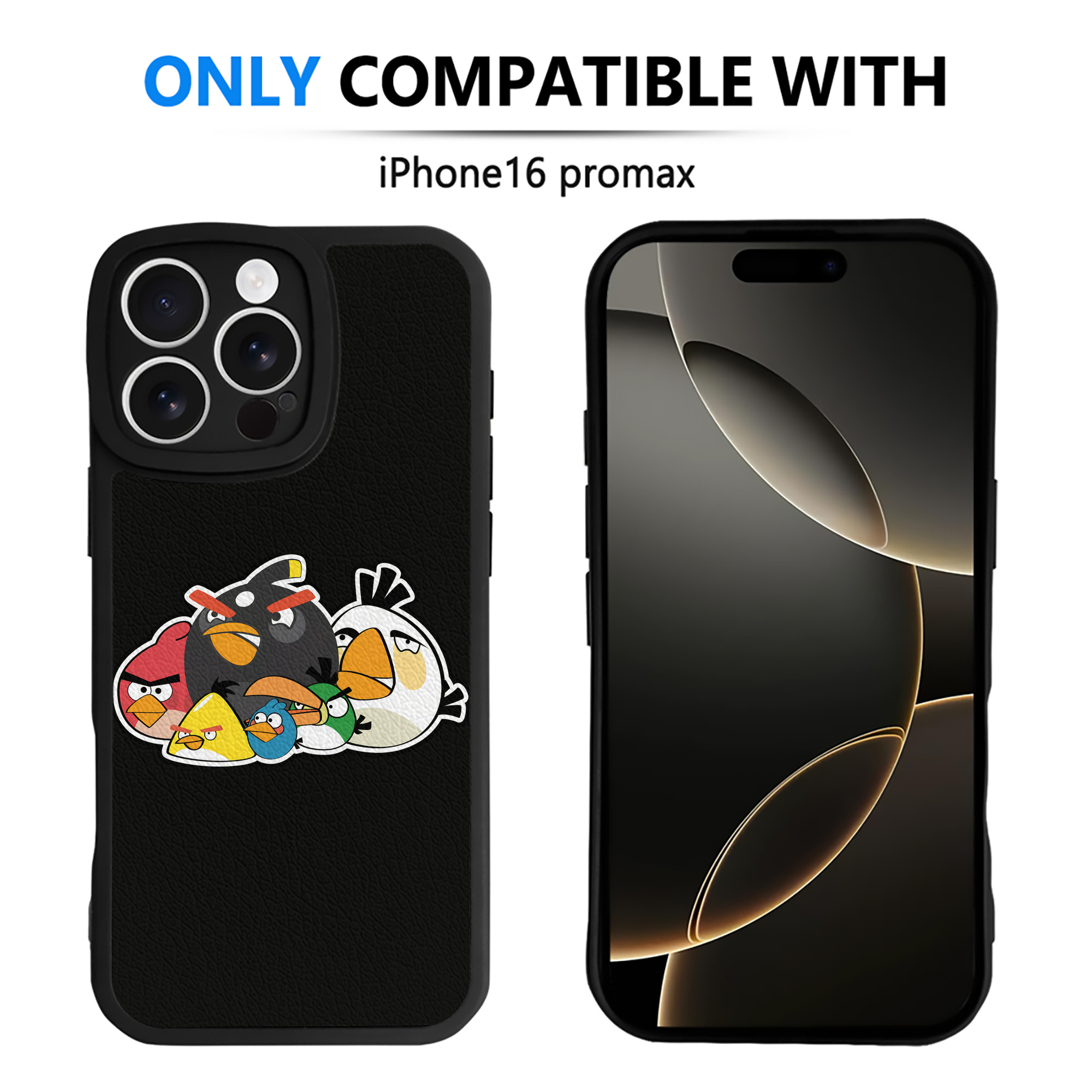 （画像用） Angry Birds アングリーバード 【iPhone 16シリーズ対応】シリコンスマホケース（レザー調） 材質：シリコン